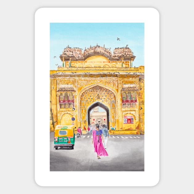 Rajasthan Jaipur, India Sticker by NorrskenArt